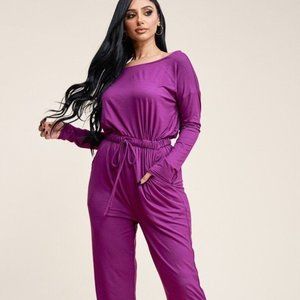 🎀Solid Rayon Spandex Slouchy Jumpsuit🎀